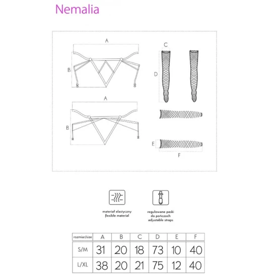 Set Nemalia - Portjartier, Ciorapi și Mănuși, Negru, Mărime Unică