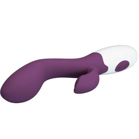 Vibrator G-Spot și clitoridian din silicon ABS, mov