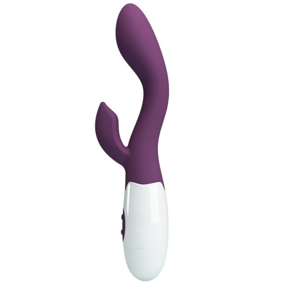 Vibrator G-Spot și clitoridian din silicon ABS, mov