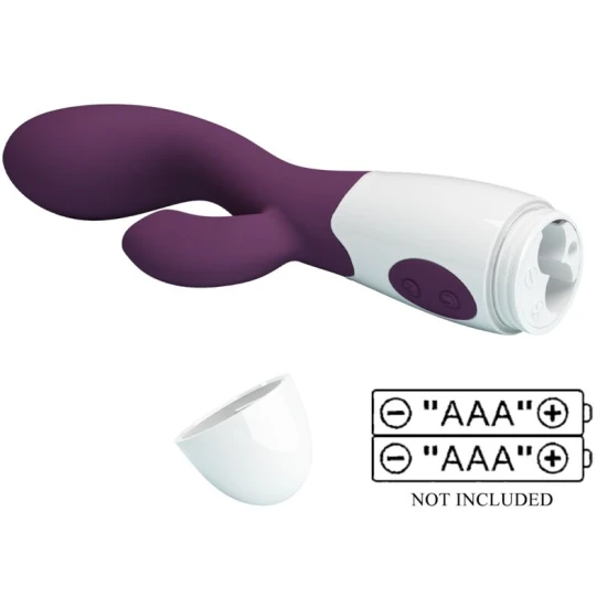 Vibrator G-Spot și clitoridian din silicon ABS, mov