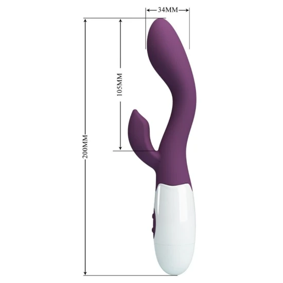 Vibrator G-Spot și clitoridian din silicon ABS, mov