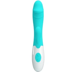 Vibrator G-spot din silicon ABS, verde aqua