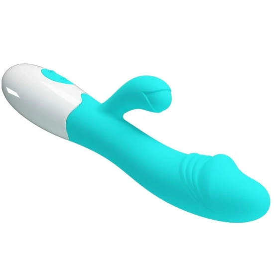 Vibrator G-spot din silicon ABS, verde aqua