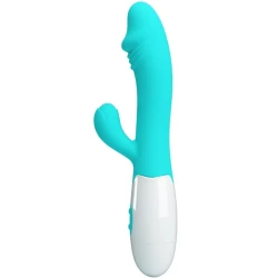 Vibrator G-spot din silicon ABS, verde aqua