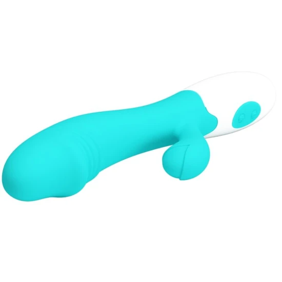 Vibrator G-spot din silicon ABS, verde aqua