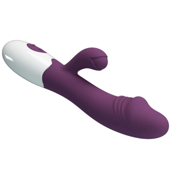 Vibrator G-Spot cu vibrații clitoridiene, silicon ABS, mov