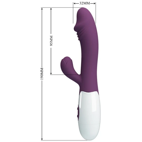 Vibrator G-Spot cu vibrații clitoridiene, silicon ABS, mov