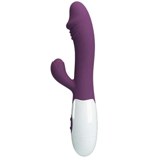 Vibrator G-Spot cu vibrații clitoridiene, silicon ABS, mov