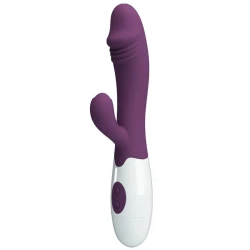 Vibrator G-Spot cu vibrații clitoridiene, silicon ABS, mov
