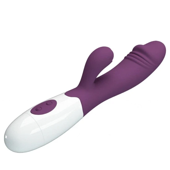 Vibrator G-Spot cu vibrații clitoridiene, silicon ABS, mov