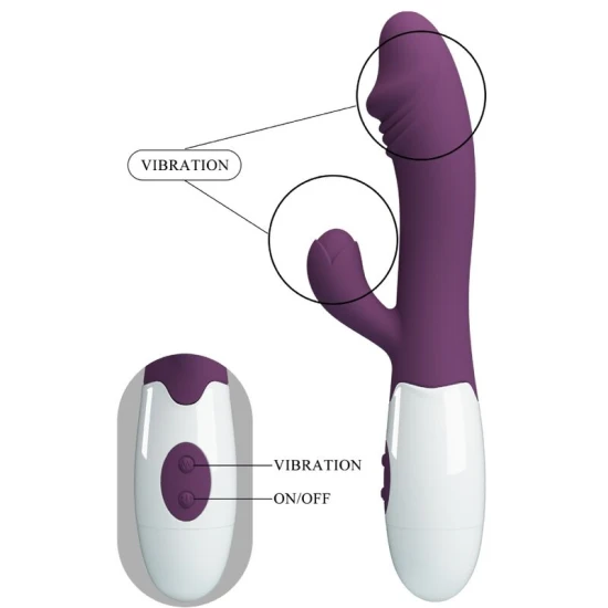 Vibrator G-Spot cu vibrații clitoridiene, silicon ABS, mov