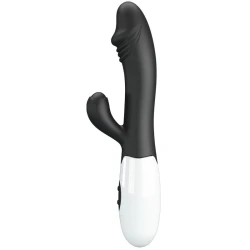 Vibrator G-Spot și clitoridian din silicon ABS, negru