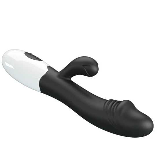 Vibrator G-Spot și clitoridian din silicon ABS, negru