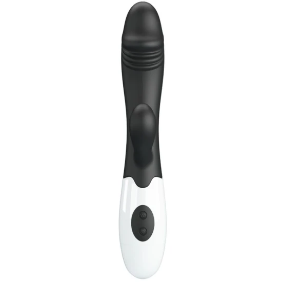 Vibrator G-Spot și clitoridian din silicon ABS, negru