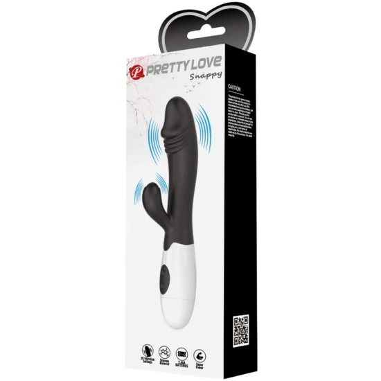 Vibrator G-Spot și clitoridian din silicon ABS, negru