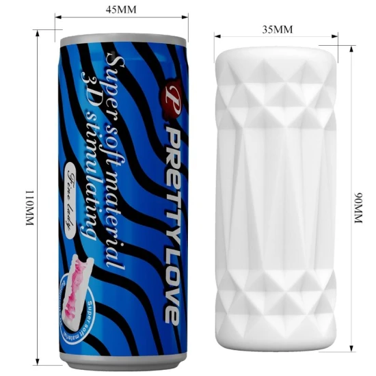 Masturbator 3D Men - Model Can, Negru, Mărime Unică