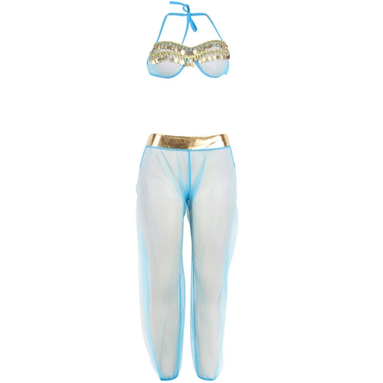 Set Lingerie - Stil India, Albastru, L/XL
