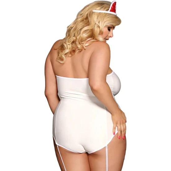 Costum Asistentă Sexy cu Teddy - Alb, L/XL
