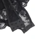 Teddy cu Portjartier cu Detalii din Dantelă și Benzi - Negru, L/XL