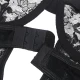 Teddy cu Portjartier cu Detalii din Dantelă și Benzi - Negru, L/XL