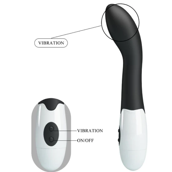 Vibrator G-spot curbat din ABS silicon, negru