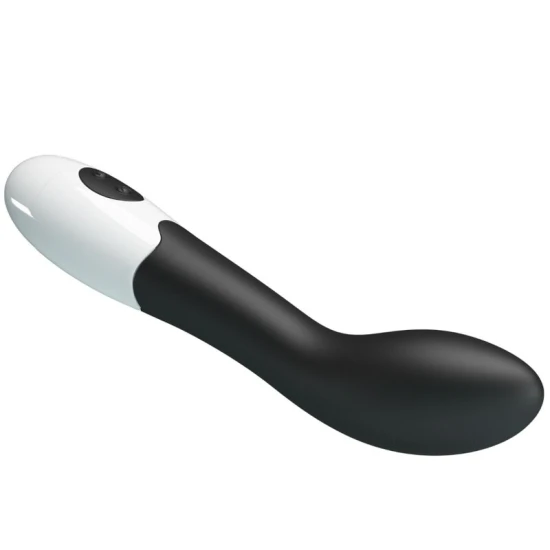 Vibrator G-spot curbat din ABS silicon, negru