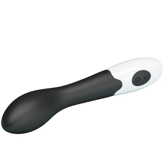 Vibrator G-spot curbat din ABS silicon, negru