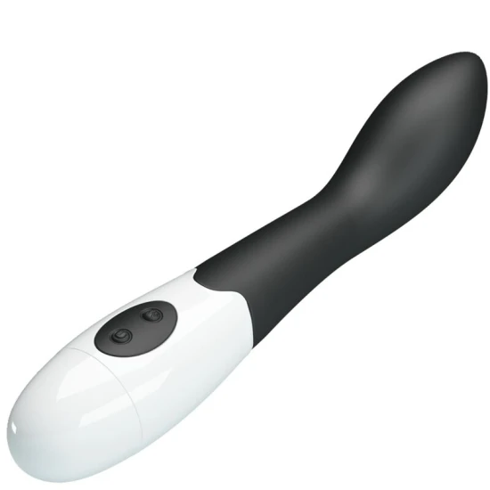 Vibrator G-spot curbat din ABS silicon, negru