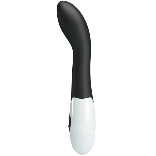 Vibrator G-spot curbat din ABS silicon, negru