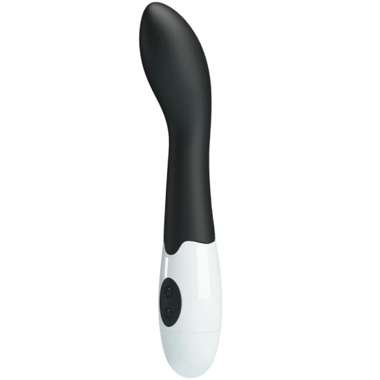 Vibrator G-spot curbat din ABS silicon, negru