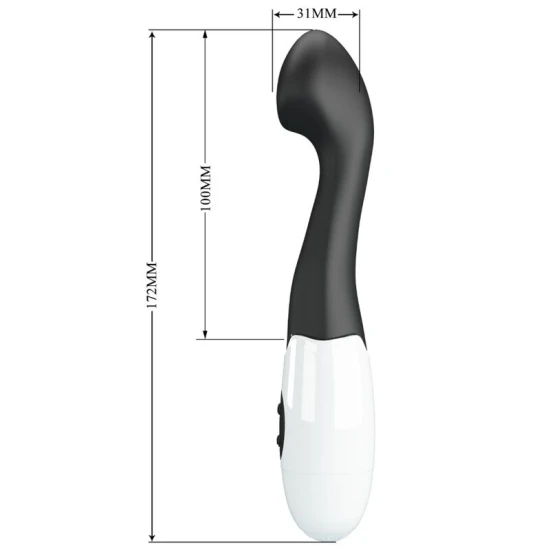 Vibrator G-Spot din silicon, negru, 30 moduri