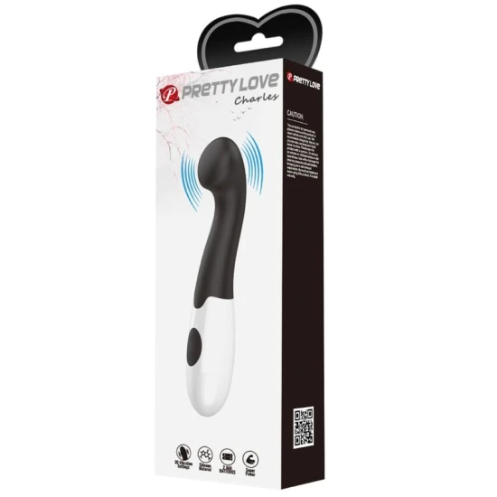 Vibrator G-Spot din silicon, negru, 30 moduri
