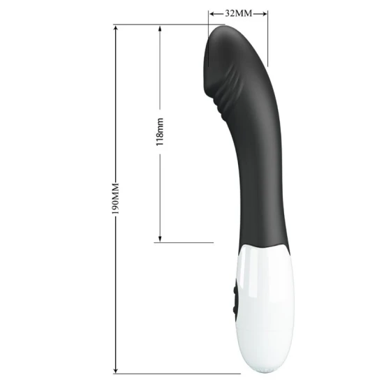 Vibrator G-Spot din silicon, negru, 30 moduri