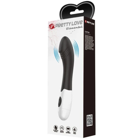 Vibrator G-Spot din silicon, negru, 30 moduri