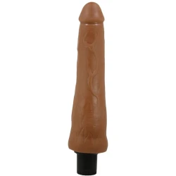 Vibrator Realistic Alfredo - Vibrează intens, Maro, 21.5 cm x 4 cm.