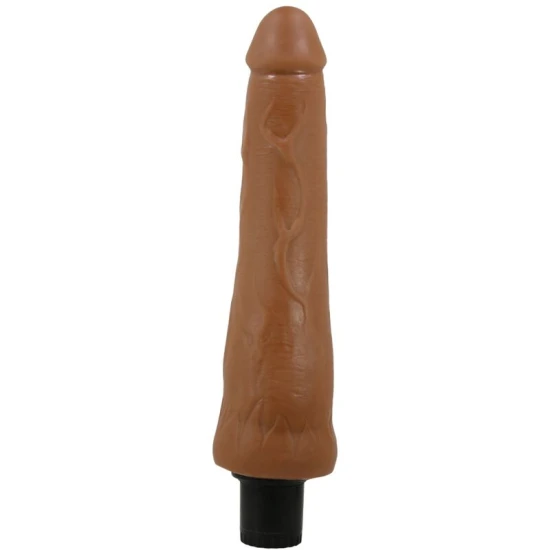 Vibrator Realistic Alfredo - Vibrează intens, Maro, 21.5 cm x 4 cm.