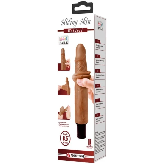 Vibrator Realistic Waldorf - Vibratii multiple, Maro, 18 cm x 4 cm.