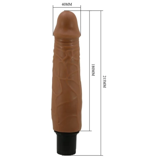 Vibrator Realistic Waldorf - Vibratii multiple, Maro, 18 cm x 4 cm.
