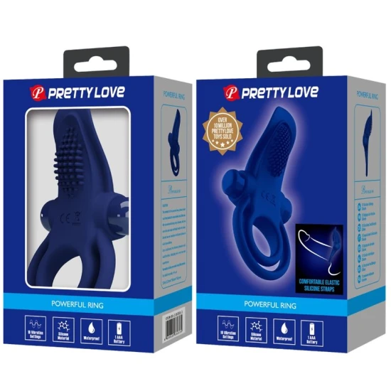 Inel dublu pentru penis cu vibrații, Roz