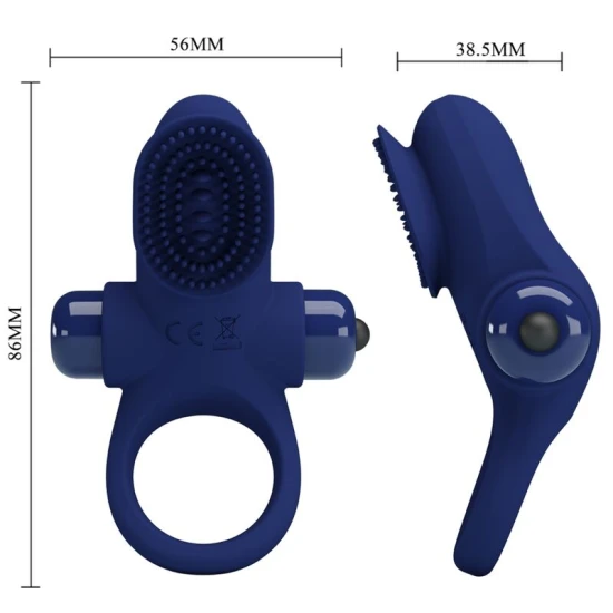 Inel Vibrator - Palle, Albastru, Mărime Unică
