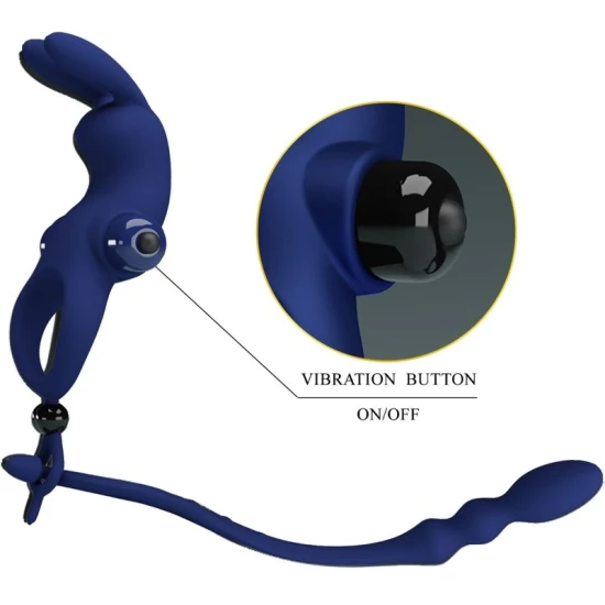 Inel vibrator, iepuraș, albastru