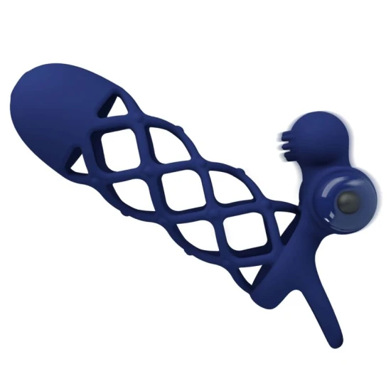Inel vibrator pentru penis, albastru