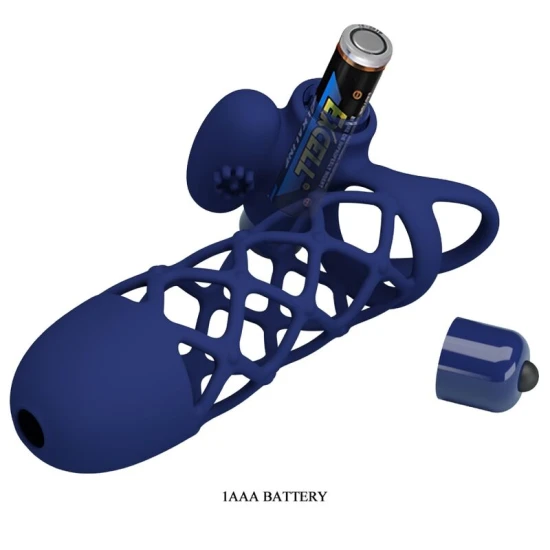 Inel vibrator pentru penis, albastru