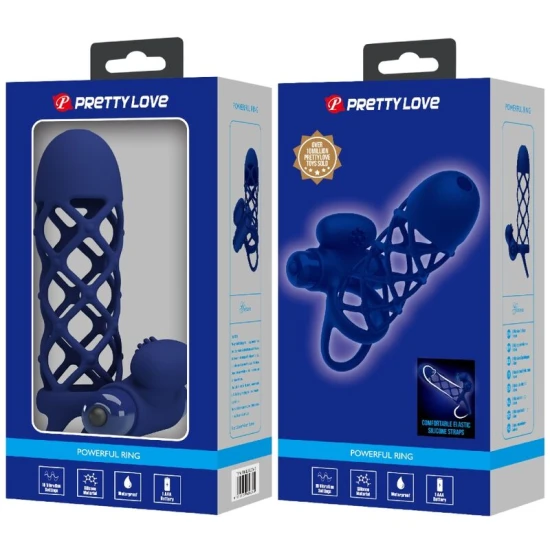 Inel vibrator pentru penis, albastru