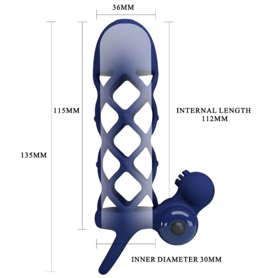 Inel vibrator pentru penis, albastru
