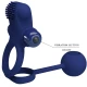Inel Vibrator dublu pentru penis, Albastru