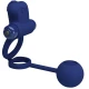 Inel Vibrator dublu pentru penis, Albastru
