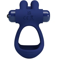Inel dublu vibrator pentru penis, Iepure, Albastru