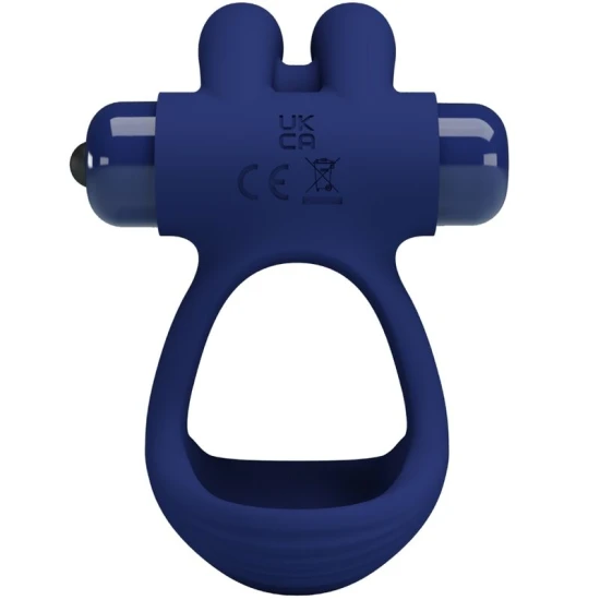 Inel dublu vibrator pentru penis, Iepure, Albastru