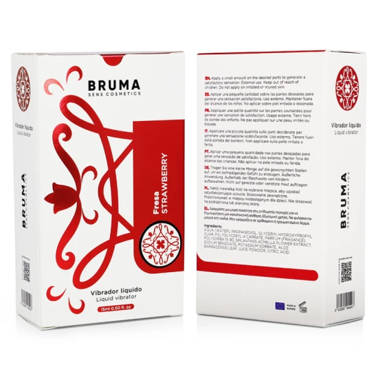 Vibrator lichid tip pai ultra-alunecare, Căpșună, 15 ml